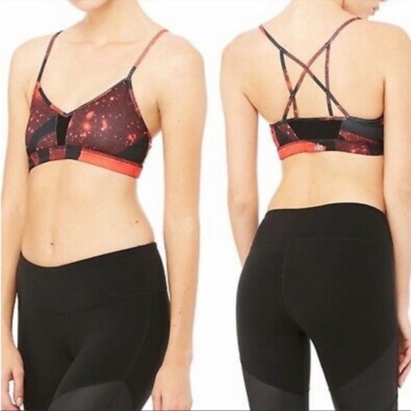 NEW!  ALO Yoga 'Goddess Bra' in volcano 🌋 space - Picture 1 of 8